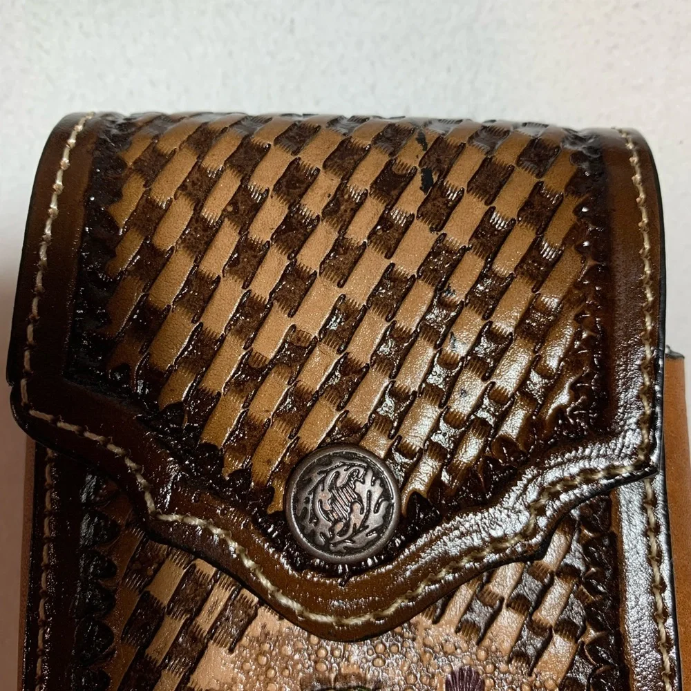 WESTERN LEATHER CELL PHONE CASE, FUNDA VAQUERA DE‎ CUERO COWBOY RODEO PHONE CASE